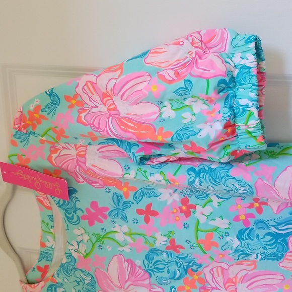 Lilly Pulitzer Cayce Short Sleeve Dress in Surf Blue Luscious Lions - Picture 5 of 16